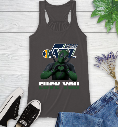 NBA Utah Jazz Deadpool Love You Fuck You Basketball Sports Racerback Tank 11