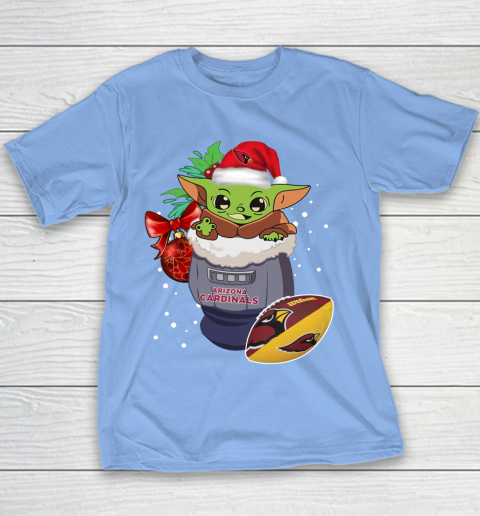 Arizona Cardinals Christmas Baby Yoda Star Wars Funny Happy NFL Youth T-Shirt 10