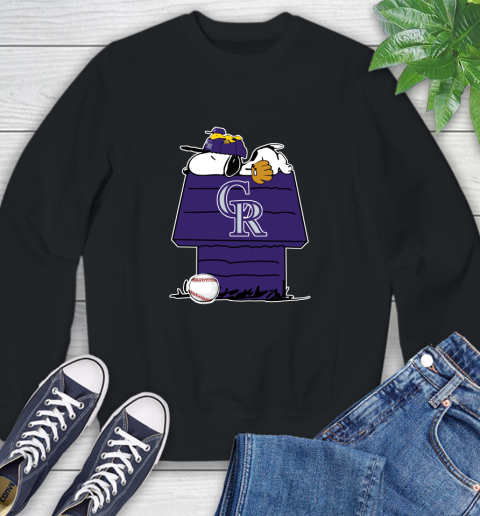 MLB Colorado Rockies Snoopy Woodstock The Peanuts Movie Baseball T Shirt Sweatshirt 2