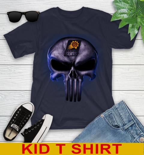 Phoenix Suns NBA Basketball Punisher Skull Sports Youth T-Shirt 2