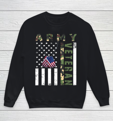 American Camo Flag Army Veteran Youth Sweatshirt