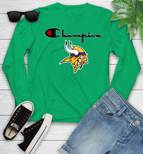 NFL Football Minnesota Vikings Champion Shirt Youth Long Sleeve 4