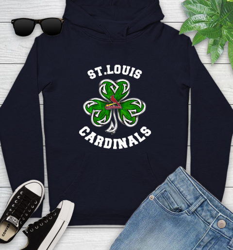 MLB St.Louis Cardinals Three Leaf Clover St Patrick's Day Baseball Sports Youth Hoodie 3