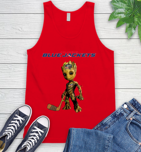 Columbus Blue Jackets NHL Hockey Groot Marvel Guardians Of The Galaxy Tank Top 6