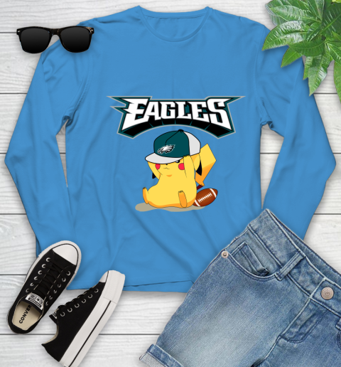 NFL Pikachu Football Sports Philadelphia Eagles Youth Long Sleeve 7