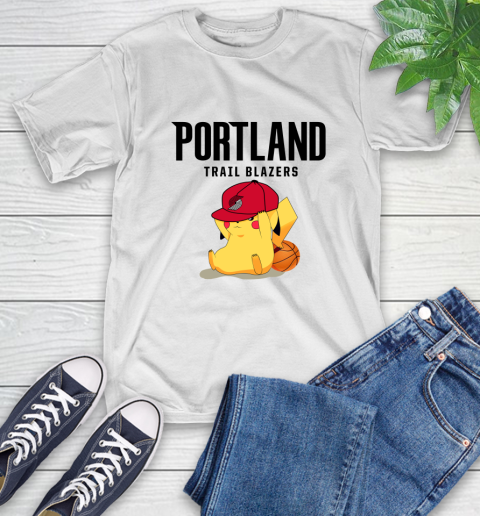 NBA Pikachu Basketball Sports Portland Trail Blazers T-Shirt