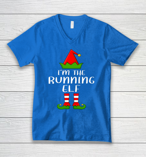 Funny Family Christmas Shirts I'm The Running Elf Christmas V-Neck T-Shirt 3