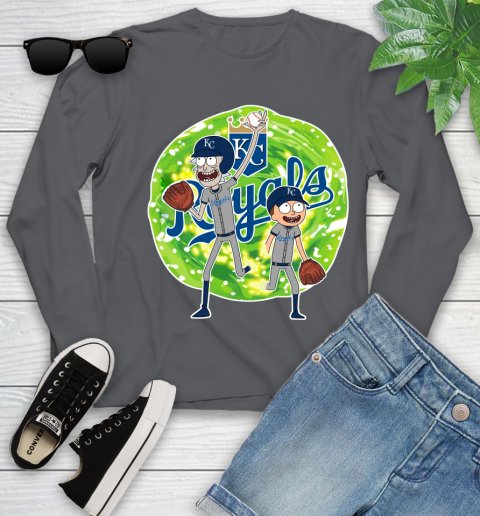 MLB Kansas City Royals Rick And Morty Baseball Sports Youth Long Sleeve 8