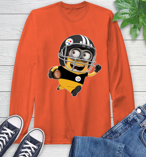 NFL Pittsburgh Steelers Minions Disney Football Sports Long Sleeve T-Shirt 5
