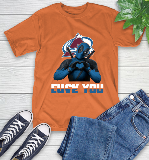 NHL Colorado Avalanche Deadpool Love You Fuck You Hockey Sports T-Shirt 4
