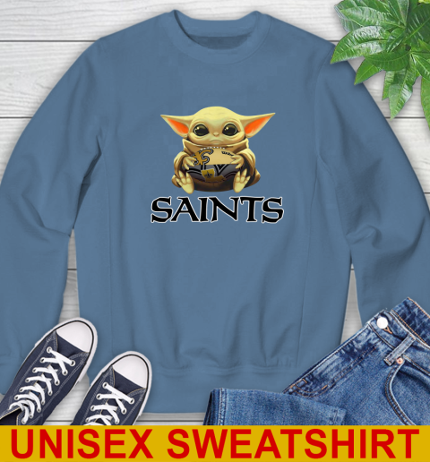 NFL Football New Orleans Saints Baby Yoda Star Wars Shirt Sweatshirt 8