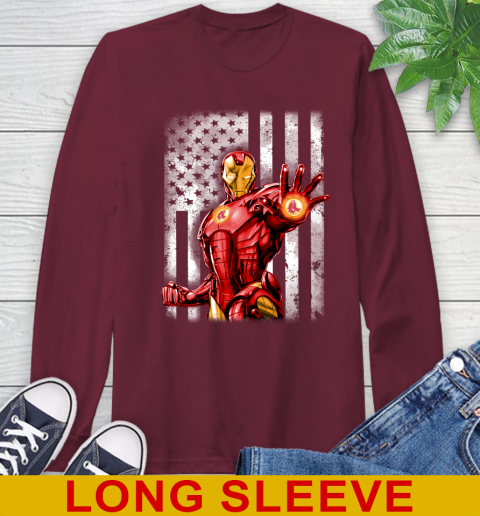 Boston Red Sox MLB Baseball Iron Man Avengers American Flag Shirt