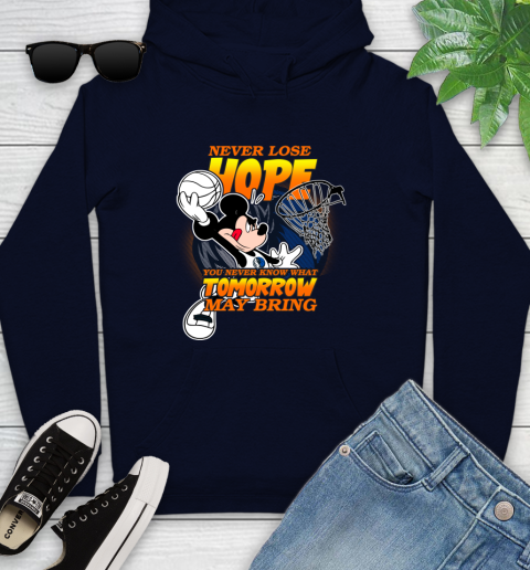Dallas Mavericks NBA Basketball Mickey Disney Never Lose Hope Youth Hoodie 3