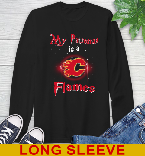 NHL Hockey Harry Potter My Patronus Is A Calgary Flames Long Sleeve T-Shirt