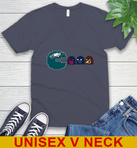 Philadelphia Eagles NFL Football Pac Man Champion V-Neck T-Shirt 9 Philadelphia Eagles NFL Football Pac Man Champion V-Neck T-Shirt - Image 9