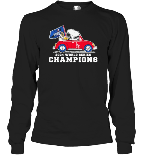 Peanuts Snoopy And Woodstock On Car X Los Angeles Dodgers World Series Champions Long Sleeve T-Shirt