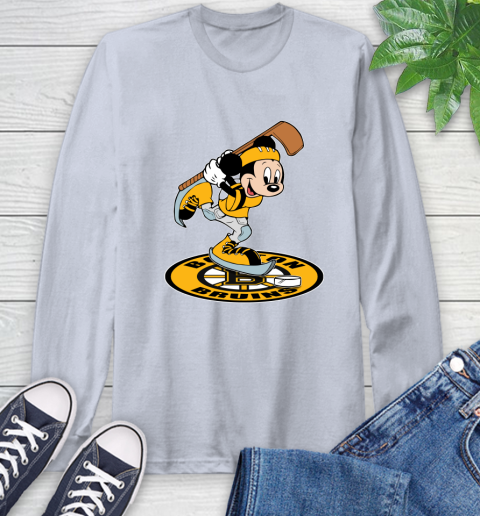 NHL Hockey Boston Bruins Cheerful Mickey Disney Shirt Long Sleeve T-Shirt 6
