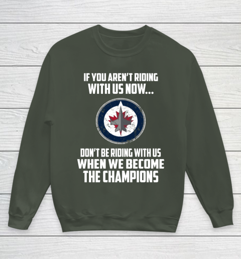 NHL Winnipeg Jets Hockey We Become The Champions Youth Sweatshirt 8