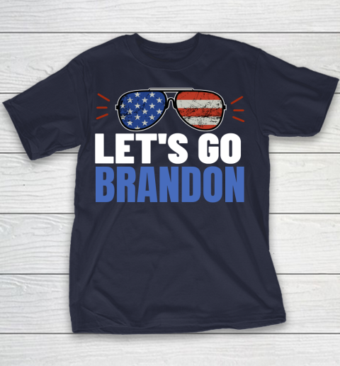 Let's Go Brandon Flag Sunglasses Youth T-Shirt 2