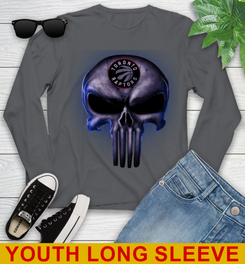 Toronto Raptors NBA Basketball Punisher Skull Sports Youth Long Sleeve 9