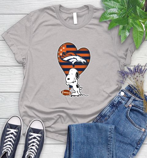 Denver Broncos NFL Football The Peanuts Movie Adorable Snoopy Women's T-Shirt 10