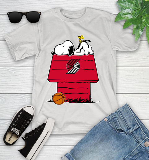 Portland Trail Blazers NBA Basketball Snoopy Woodstock The Peanuts Movie Youth T-Shirt