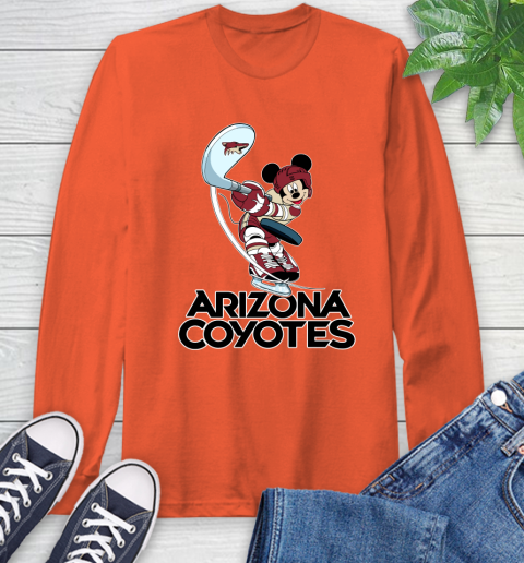 NHL Hockey Arizona Coyotes Cheerful Mickey Mouse Shirt Long Sleeve T-Shirt 5