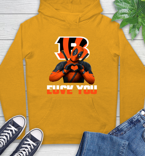 NHL Cincinnati Bengals Deadpool Love You Fuck You Football Sports Hoodie 2