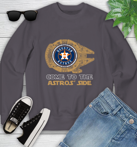 MLB Come To The Houston Astros Side Star Wars Baseball Sports Youth Sweatshirt 5