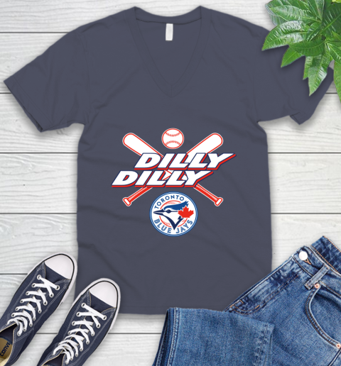 MLB Toronto Blue Jays Dilly Dilly Baseball Sports V-Neck T-Shirt 9