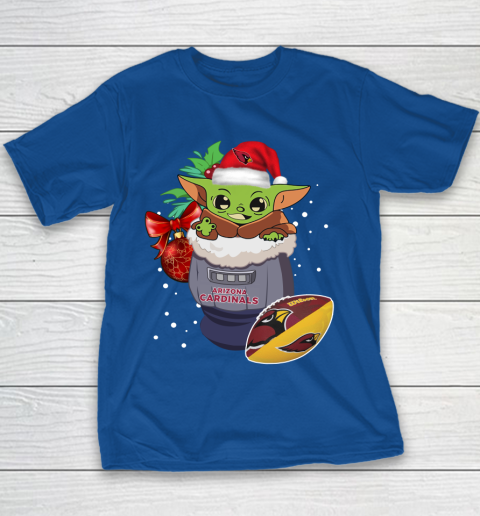 Arizona Cardinals Christmas Baby Yoda Star Wars Funny Happy NFL Youth T-Shirt 8