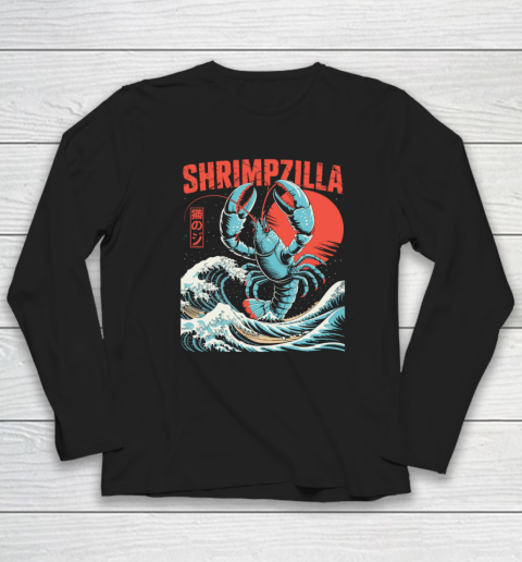 Funny Shrimp Shrimpzilla Japan Food Shirt Long Sleeve T-Shirt