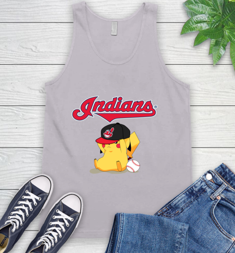 MLB Pikachu Baseball Sports Cleveland Indians Tank Top 4
