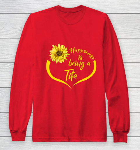Womens Tita Gift Happiness Is Being A Tita Long Sleeve T-Shirt 7