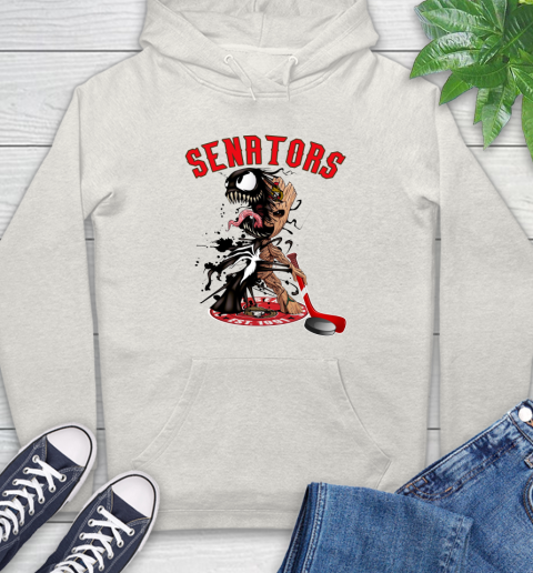 NHL Ottawa Senators Hockey Venom Groot Guardians Of The Galaxy Hoodie 12