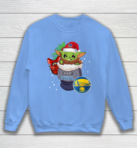 Golden State Warriors Christmas Baby Yoda Star Wars Funny Happy NBA Sweatshirt 9