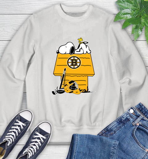 Boston Bruins NHL Hockey Snoopy Woodstock The Peanuts Movie Sweatshirt