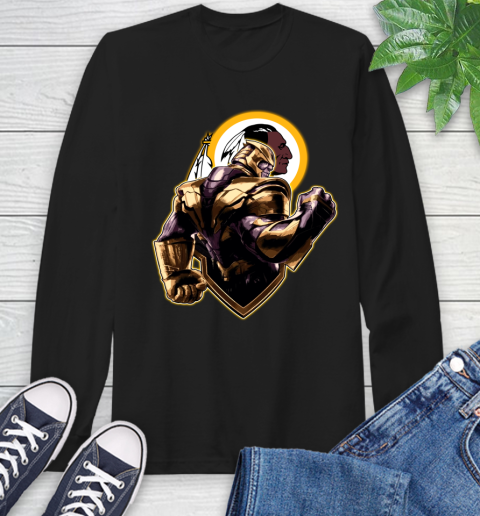 NFL Thanos Avengers Endgame Football Sports Washington Redskins Long Sleeve T-Shirt 2