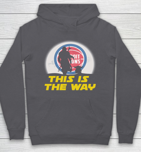 Detroit Pistons NBA Basketball Star Wars Yoda And Mandalorian This Is The Way Hoodie 4
