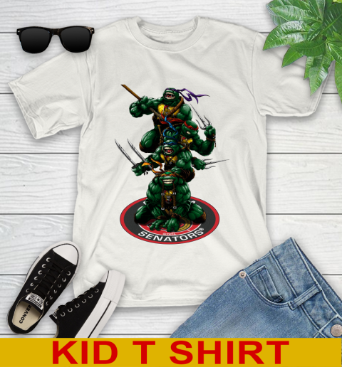 NHL Hockey Ottawa Senators Teenage Mutant Ninja Turtles Shirt Youth T-Shirt