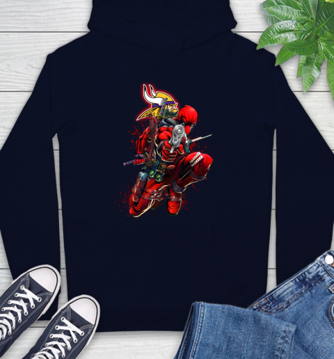 NFL Deadpool Marvel Comics Sports Football Minnesota Vikings Hoodie 4