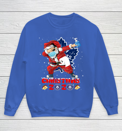 Toronto Maple Leafs Funny Santa Claus Dabbing Christmas 2020 NHL Youth Sweatshirt 6