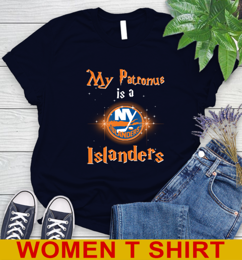 NHL Hockey Harry Potter My Patronus Is A New York Islanders Women's T-Shirt - Image 3