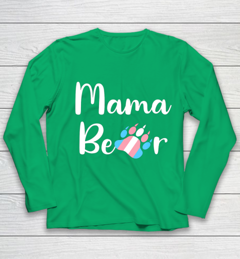 Mama Bear Transgender Mom T Shirt Trans Pride Gift Youth Long Sleeve 4