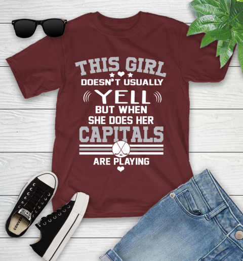 Washington Capitals NHL Hockey I Yell When My Team Is Playing Youth T-Shirt 14