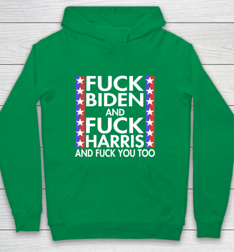 Fuck Biden And Fuck Harris Funny Anti Biden Supporter Youth Hoodie 4
