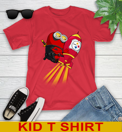 NFL Football Pittsburgh Steelers Deadpool Minion Marvel Shirt Youth T-Shirt 11