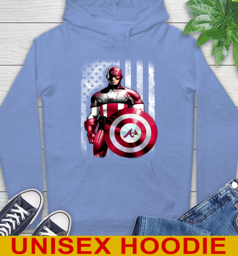Atlanta Braves MLB Baseball Captain America Marvel Avengers American Flag Shirt Hoodie 11
