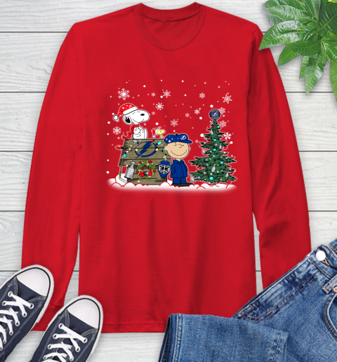 NHL Tampa Bay Lightning Snoopy Charlie Brown Woodstock Christmas Stanley Cup Hockey Long Sleeve T-Shirt 11