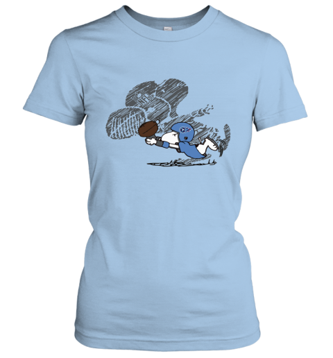 Tennessee Titans Snoopy Plays The Football Game swys tennessee titans snoopy plays the football game ladies t shirt 20 front light blue